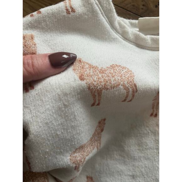 Zara Baby Girl Glitter Neutral Zebra Sweatshirt 3-4Y​ - Picture 5 of 8